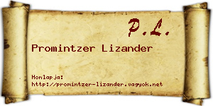 Promintzer Lizander névjegykártya